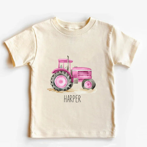 Personalized Tractor Toddler Shirt Kids T-Shirt Custom Name