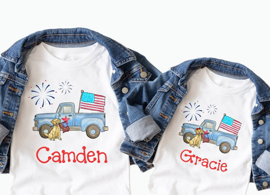Personalized kids 4th of July shirt - custom 4th of jJuly shirt - cute 4th shirt kids - baby 4th of july shirt - toddler 4th of july shirt