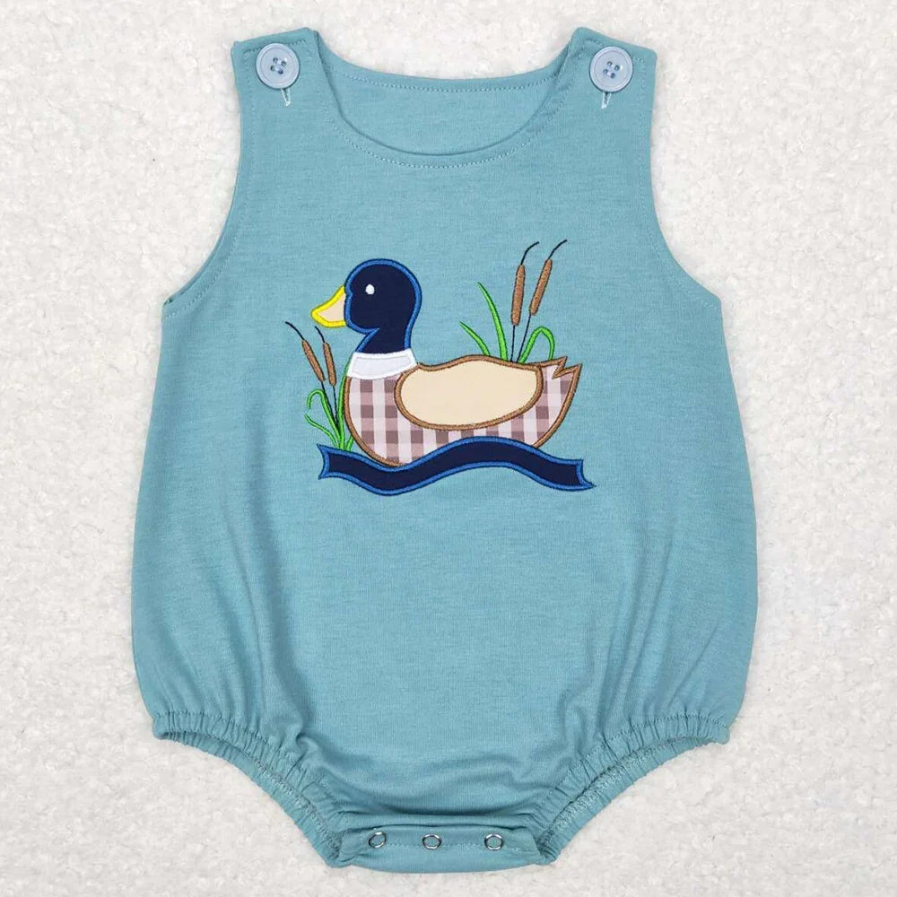 Boutique Infant Baby Boys Bubble Rompers Fashion Kids Designer Clothes Boys Camo Ducks Short Sleeve Rompers Toddler Boys Onesies