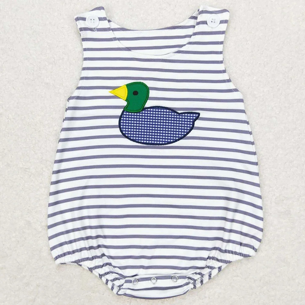 Boutique Infant Baby Boys Bubble Rompers Fashion Kids Designer Clothes Boys Camo Ducks Short Sleeve Rompers Toddler Boys Onesies