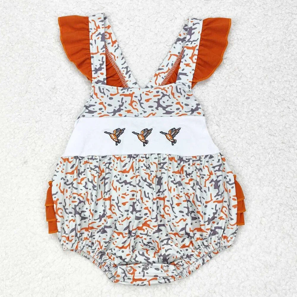 Boutique Infant Baby Boys Bubble Rompers Fashion Kids Designer Clothes Boys Camo Ducks Short Sleeve Rompers Toddler Boys Onesies
