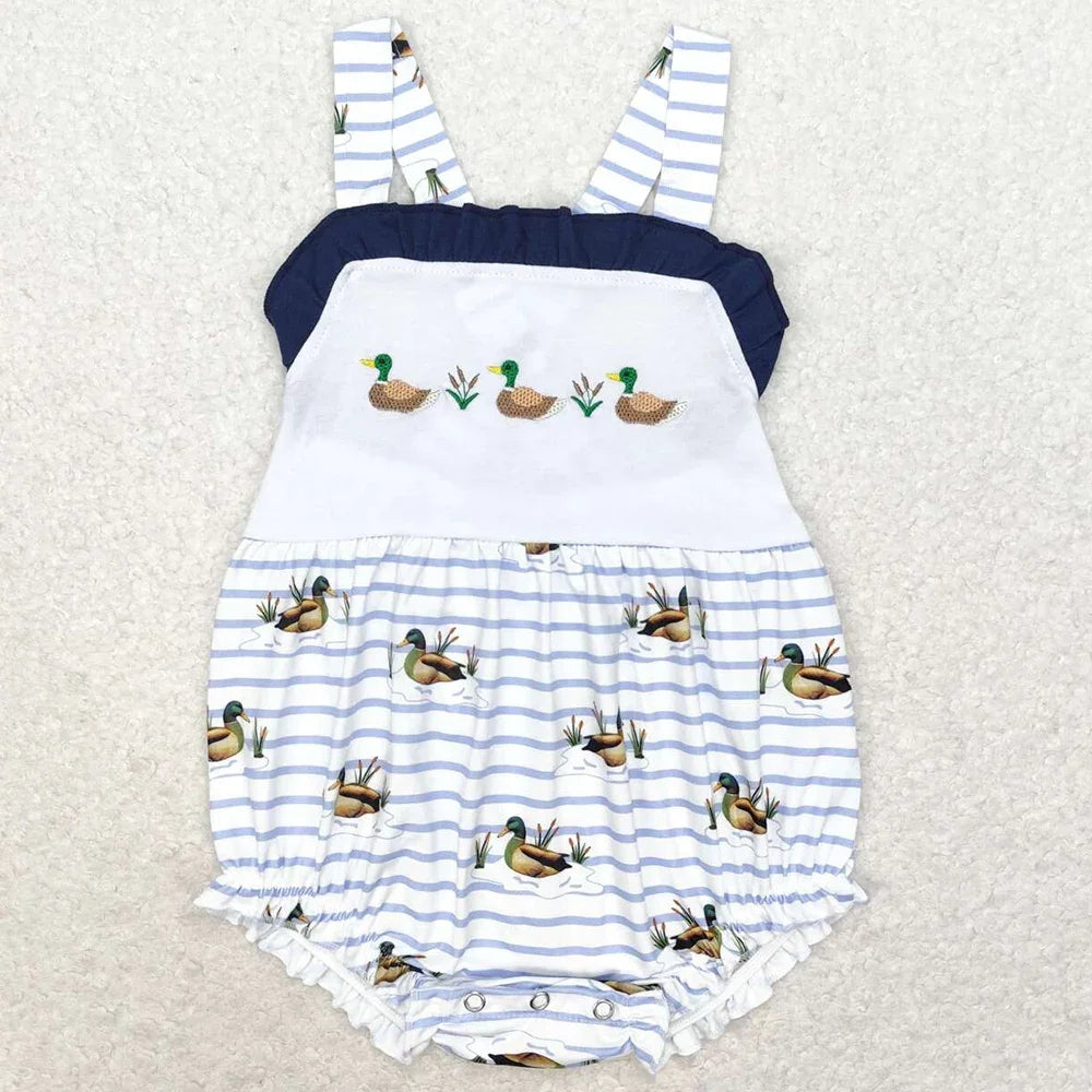 Boutique Infant Baby Boys Bubble Rompers Fashion Kids Designer Clothes Boys Camo Ducks Short Sleeve Rompers Toddler Boys Onesies