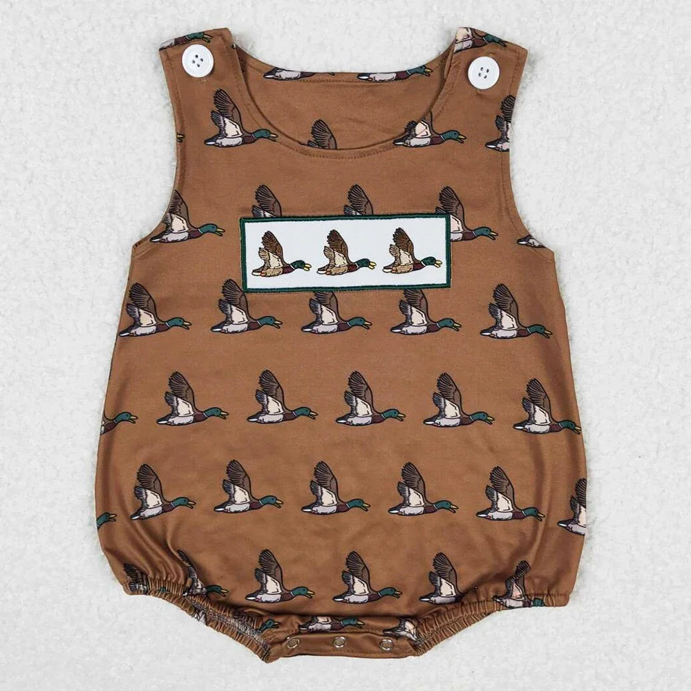 Boutique Infant Baby Boys Bubble Rompers Fashion Kids Designer Clothes Boys Camo Ducks Short Sleeve Rompers Toddler Boys Onesies