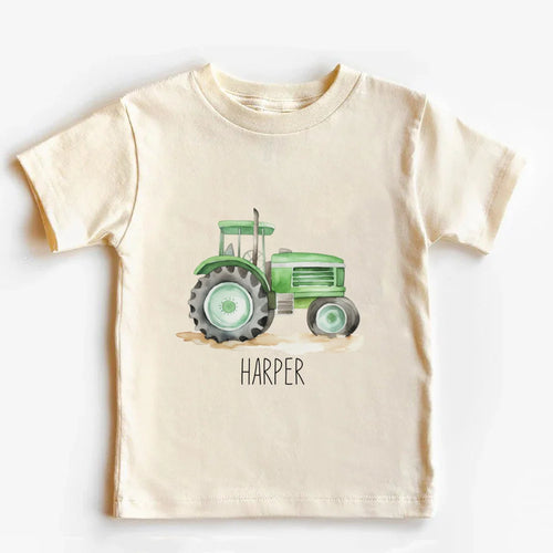 Personalized Tractor Toddler Shirt Kids T-Shirt Custom Name