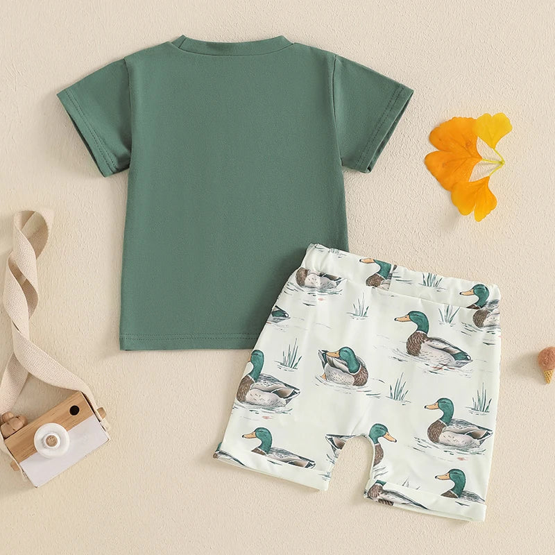 Toddler Baby Boy Duck Outfit Short Sleeve