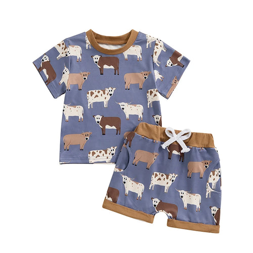 Toddler Boy Farm Outfit Chicken and Cows