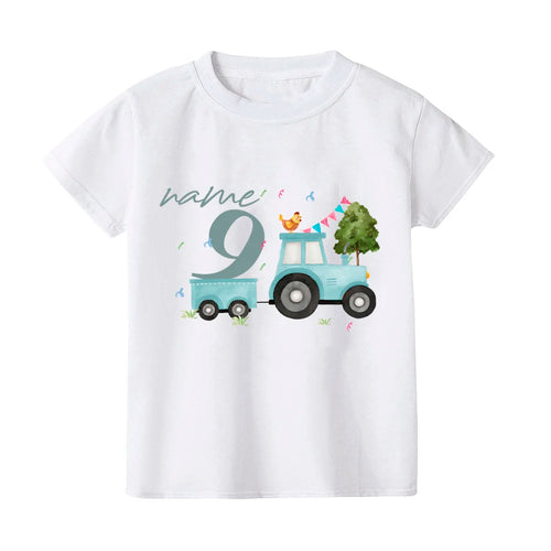 Personalized Birthday Child Boy Girl Tractor Farm Farm Animals Printed