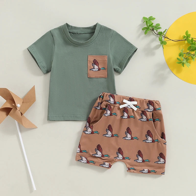 Toddler Baby Boy Mallard duck summer clothes