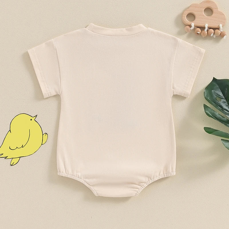 Newborn Baby Boy Girl Bubble Romper Silly Goose Short Sleeve Oversized