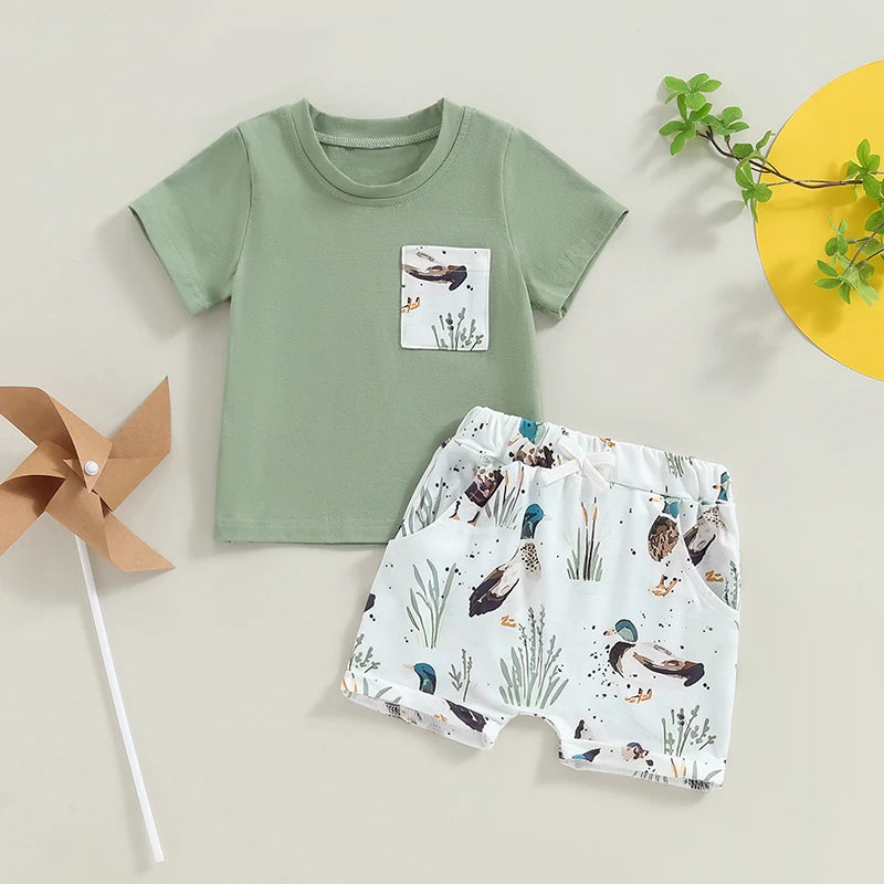 Toddler Baby Boy Mallard duck summer clothes