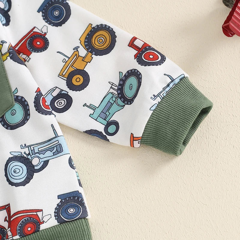Baby Boy 2Pcs Farm Outfits Long Sleeve Tractor