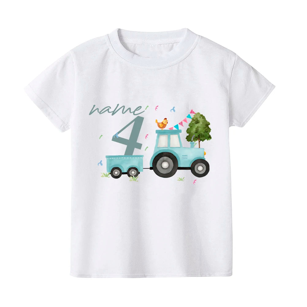 Personalized Birthday Child Boy Girl Tractor Farm Farm Animals Printed
