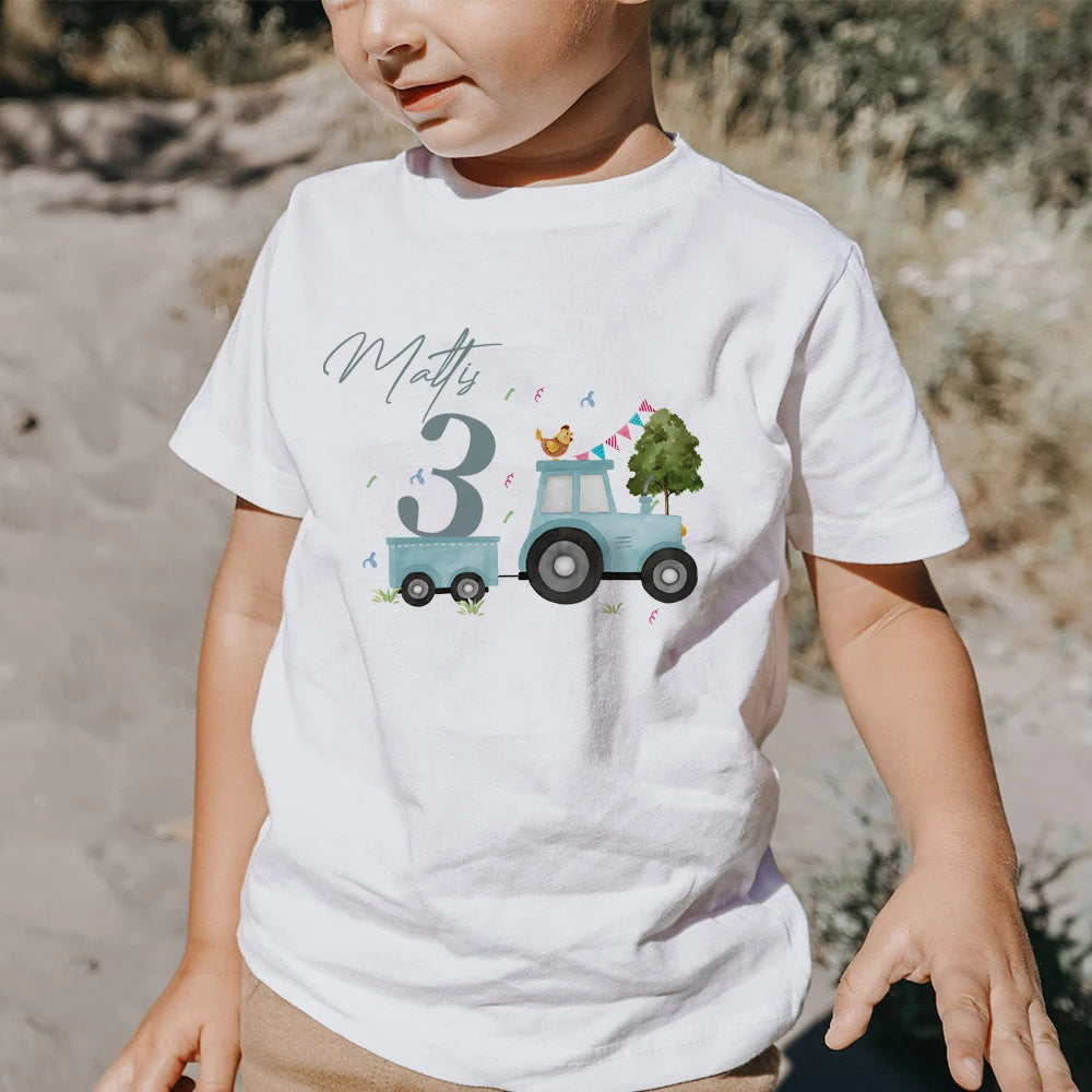Personalized Birthday Child Boy Girl Tractor Farm Farm Animals Printed