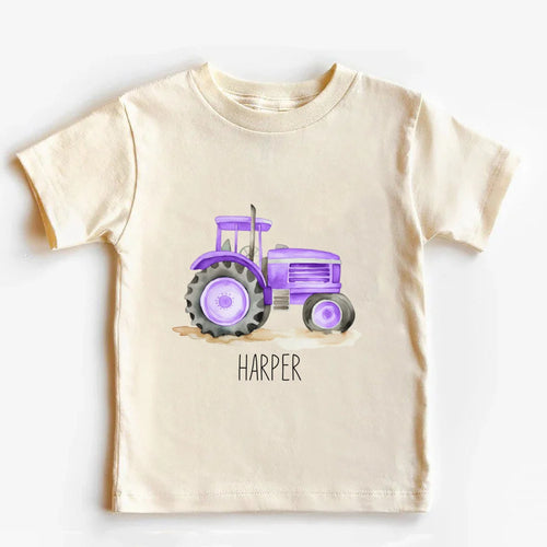 Personalized Tractor Toddler Shirt Kids T-Shirt Custom Name