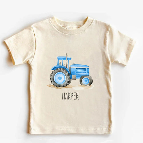 Personalized Tractor Toddler Shirt Kids T-Shirt Custom Name