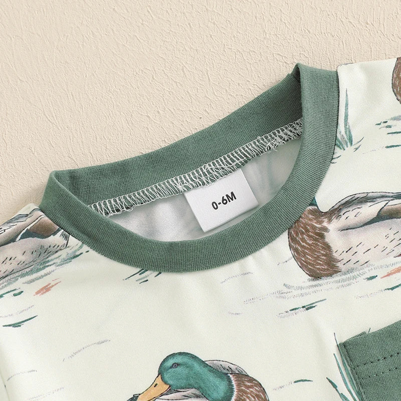 Toddler Baby Boy Duck Outfit Short Sleeve