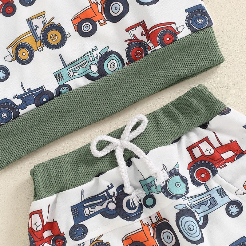 Baby Boy 2Pcs Farm Outfits Long Sleeve Tractor
