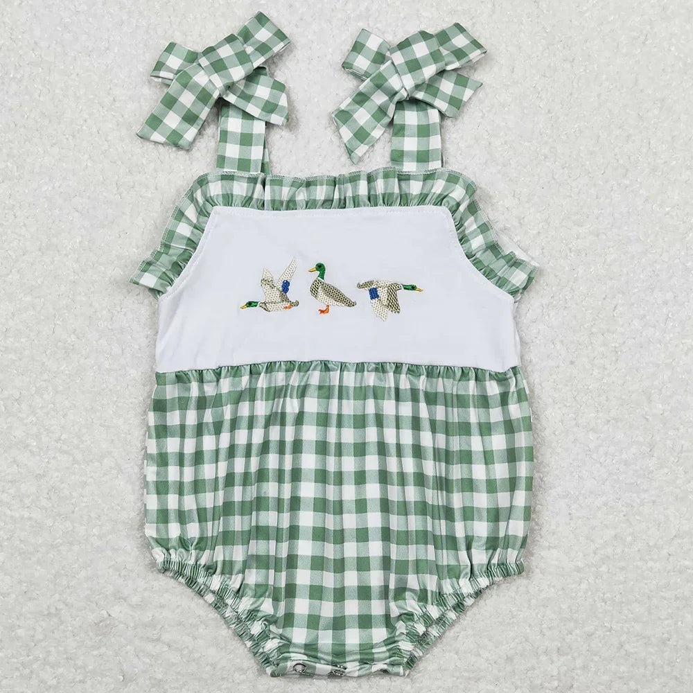 Boutique Infant Baby Boys Bubble Rompers Fashion Kids Designer Clothes Boys Camo Ducks Short Sleeve Rompers Toddler Boys Onesies