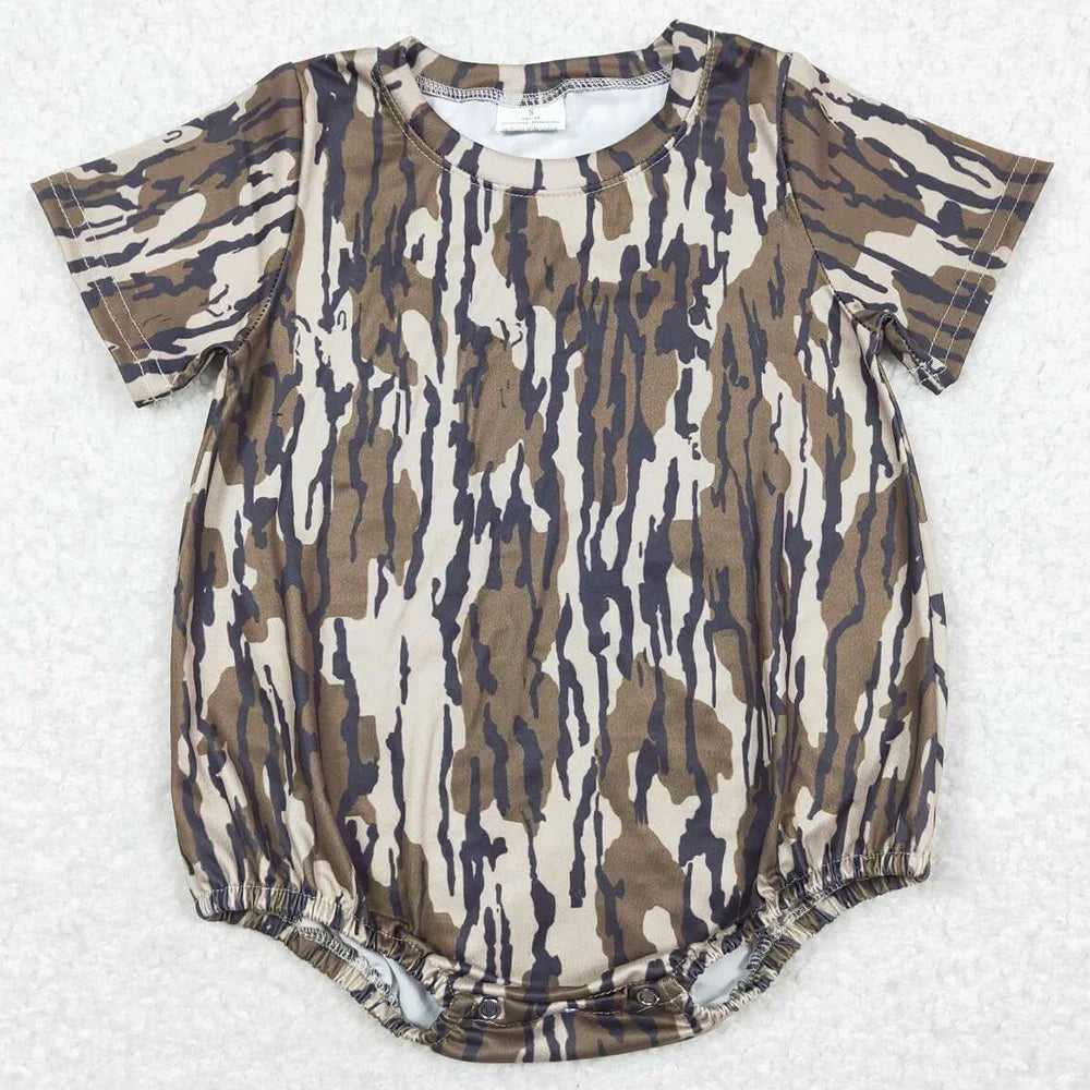 Boutique Infant Baby Boys Bubble Rompers Fashion Kids Designer Clothes Boys Camo Ducks Short Sleeve Rompers Toddler Boys Onesies