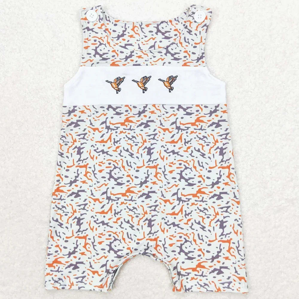 Boutique Infant Baby Boys Bubble Rompers Fashion Kids Designer Clothes Boys Camo Ducks Short Sleeve Rompers Toddler Boys Onesies