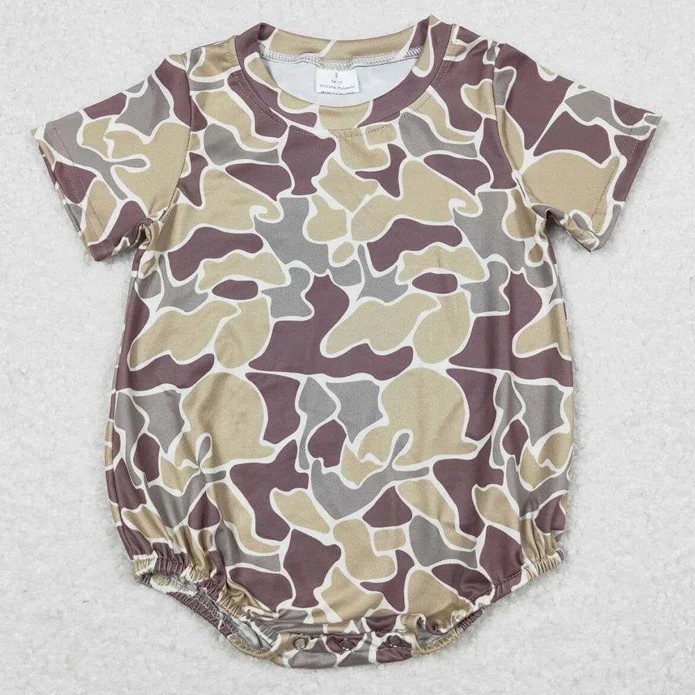 Boutique Infant Baby Boys Bubble Rompers Fashion Kids Designer Clothes Boys Camo Ducks Short Sleeve Rompers Toddler Boys Onesies