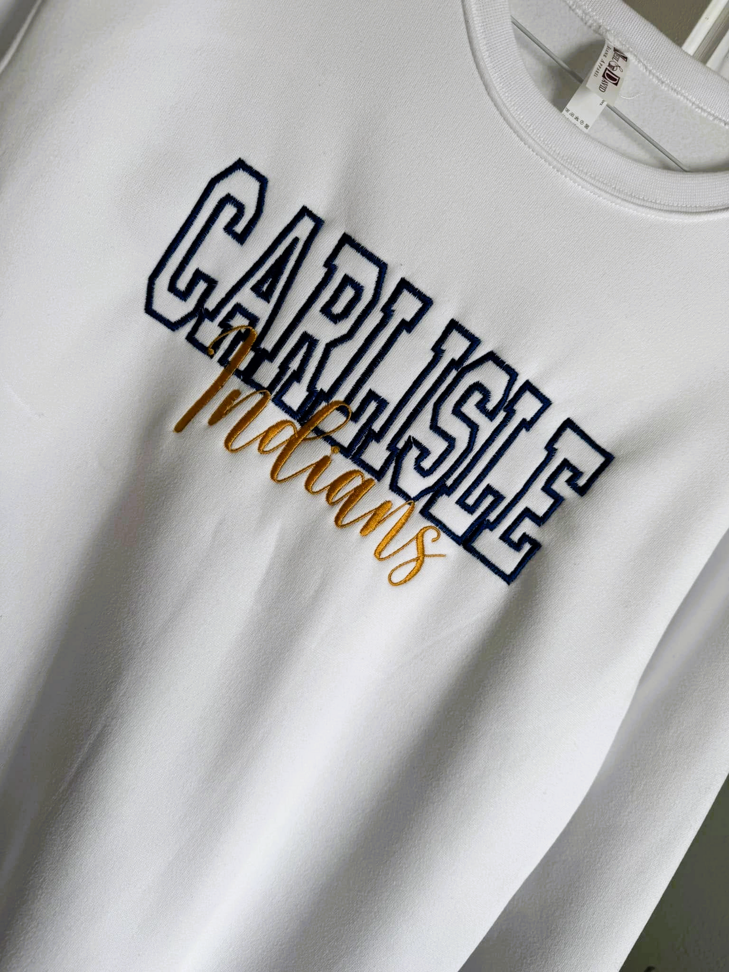 Embroidered school spirit wear custom colors and team names